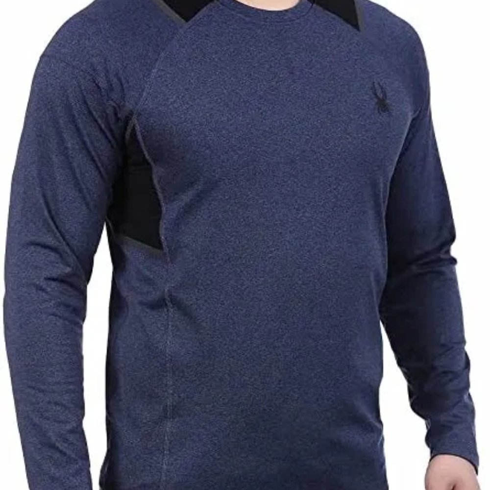 Spyder Active Mens blue black pullover Top XL nwot